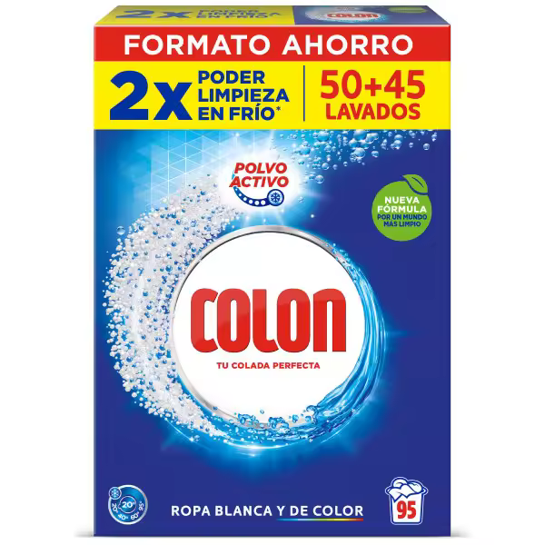Colon Polvo Detergente para la ropa, 95 dosis - 4,75kg - 1