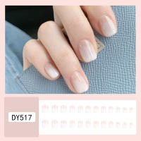 Uñas Postizas Brillantes Cortas En Rosa Estilo Francés Gradient 24 Piezas Uñas Artificiales Reutilizables Para Manicura Falsa - details 4