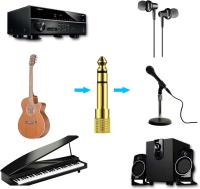 FGNS Adaptador de Audio, Convertidor de Jack 6.35mm a 3.5mm Macho a Hembra, Adaptador Jack 6.35 Macho a Mini Jack 3.5 mm Hembra en Cobre Puro Chapado en Oro para Clavija Auriculares y Cascos Audio Gaming Pc Piano Guitarra - details 1