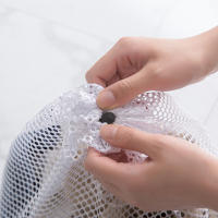 Bolsa De Ropa Con Cierre De Cordón Para Lavandería Organizador De Ropa Sucia En Malla Bolsa De Lavado Coarse Net Estilo Moderno Material Poliéster - details 18