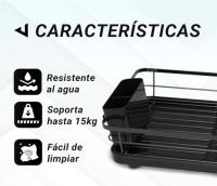 Escurreplatos de Acero Inoxidable con Soporte Extraíble y Gran Capacidad de Secado - Herramienta de Cocina para Organizar y Secar Platos y Utensilios - details 4