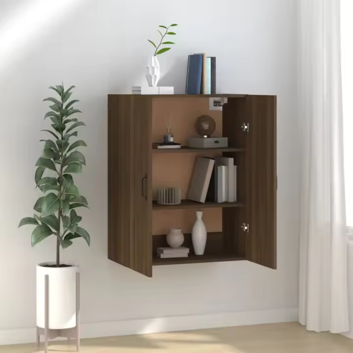 vidaXL Armario colgante madera de ingeniería 69,5x34x90cm en color Roble Sonoma/Negro/Marrón roble y más | diseño vintage industrial ideal para cocina salón comedor - 1