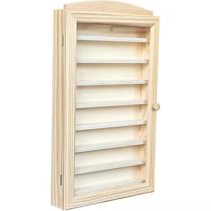 Vitrina para Colecciones de Miniaturas y Dedales en Madera Natural - 1