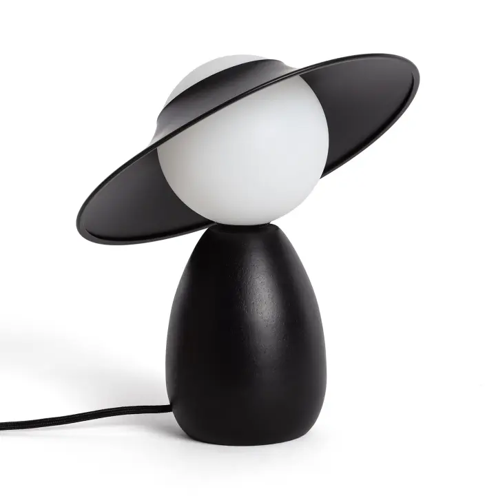 Ledkia Lámpara de Mesa Madera Raisa Negro - 1