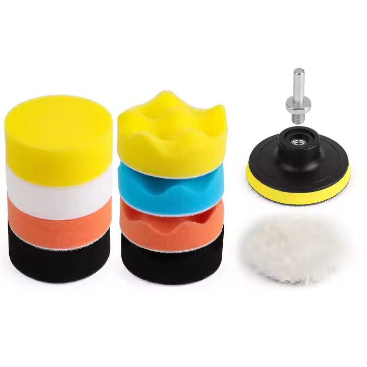 Kit De 11 Piezas De Pads De Pulido Para Coche 3 Pulgadas Esponja De Tela De Lana Para Pulir Cera Sellado Esmalte Envasado Por Unidad - 1