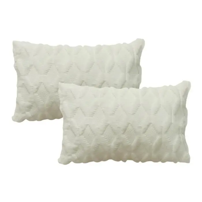Fundas de fieltro rectangulares de Felpa de estil esbandinava de color Liso de 30 cm x 50 cm, color Blanco - 1