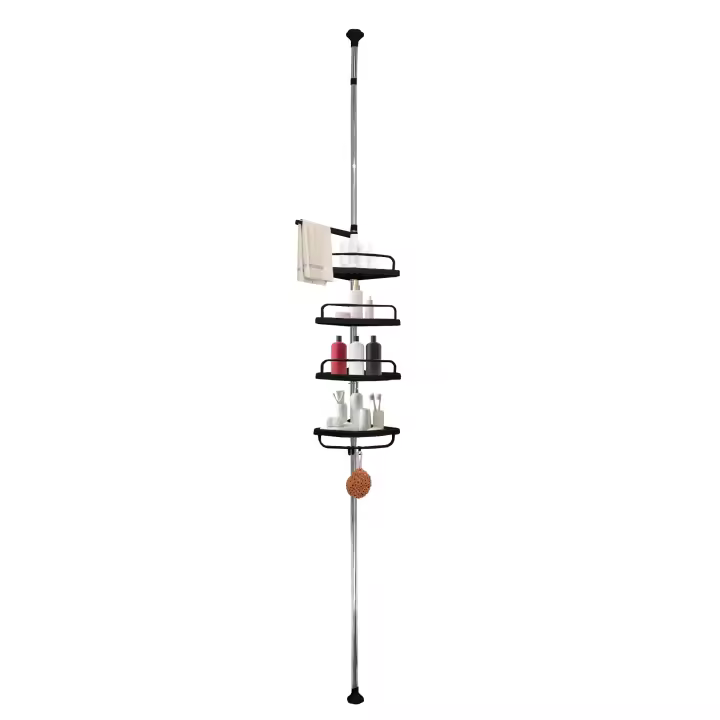 Estantería Telescópica de Baño 213 a 273 cm Nyana Home – 4 Estantes Ajustables – Sin Taladro – Acero Inoxidable - 1
