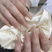 24pcs/set Uñas Postizas De Talla Grande En Rosa Gris Y Marrón Estilo Francés Y Almendrado Para Otoño E Invierno Decoración De Uñas Press on Falsas Acrílicas - details 23