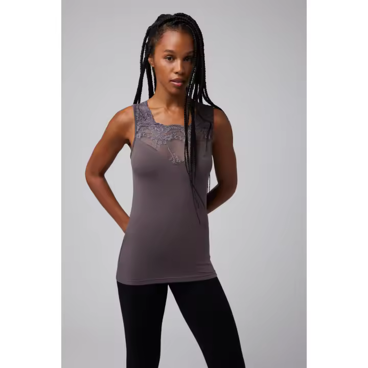 Ysabel Mora - Camiseta térmica encaje sin mangas marengo - 1