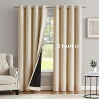 2pcs Cortinas Sólidas Modernas De 100% Negro Para Bloquear La Luz Para Sala De Estar Dormitorio Cocina Decoración De Hogar Privacidad - details 0
