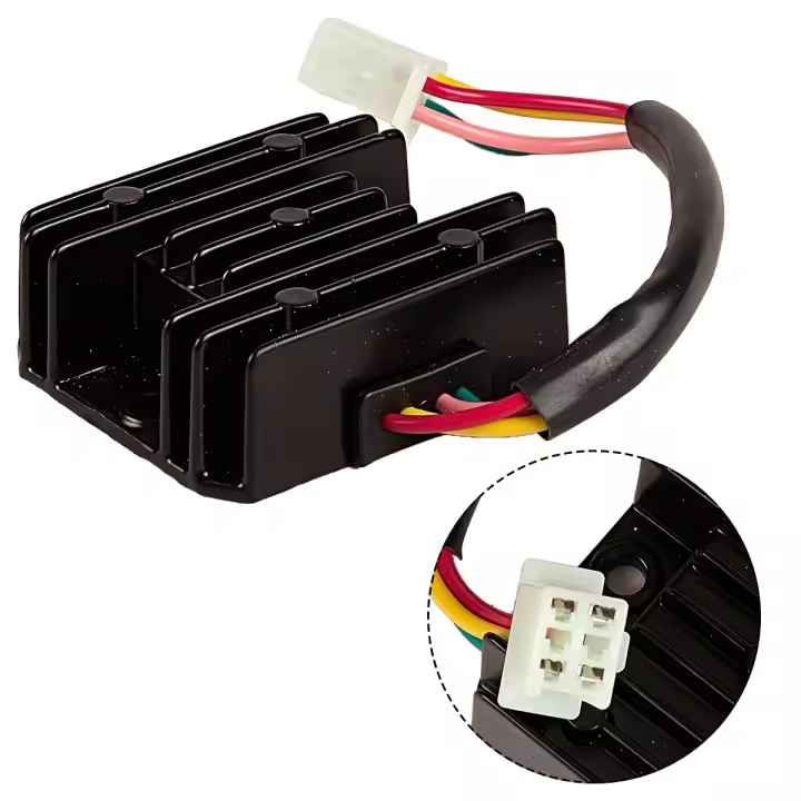 Regulador De Tensión Para Motocicleta Nueva 4 Alambres 4 Pines 12V Rectificador Para Motocicleta 150-250CC Gy6 50 Scooter Moped ATV - 1