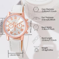 Set De 6 Relojes De Pulsera De Cuarzo Para Mujer Blanco Estilo Romano Digital Con Joyería De Mariposa Regalo Para Mamá - details 4