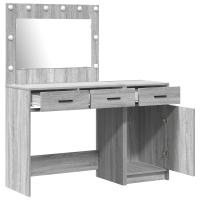 Conjunto de tocador de 2 piezas vidaXL con LED en gris de madera de ingeniería Sonoma - details 3