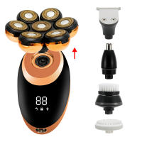 Nueva Peluca Eléctrica Para Hombres 7D Independientemente 7 Cuchillas Cabeza Flotante Recargable Impermeable Con Multifuncional Trimmer Para Hombres - details 4