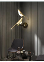 Lámpara De Pared LED Con Forma De Pájaro Dorado Estilo Nórdico Para Sala De Estar Dormitorio Bar Lámpara De Noche Creativa Y Decorativa - details 1