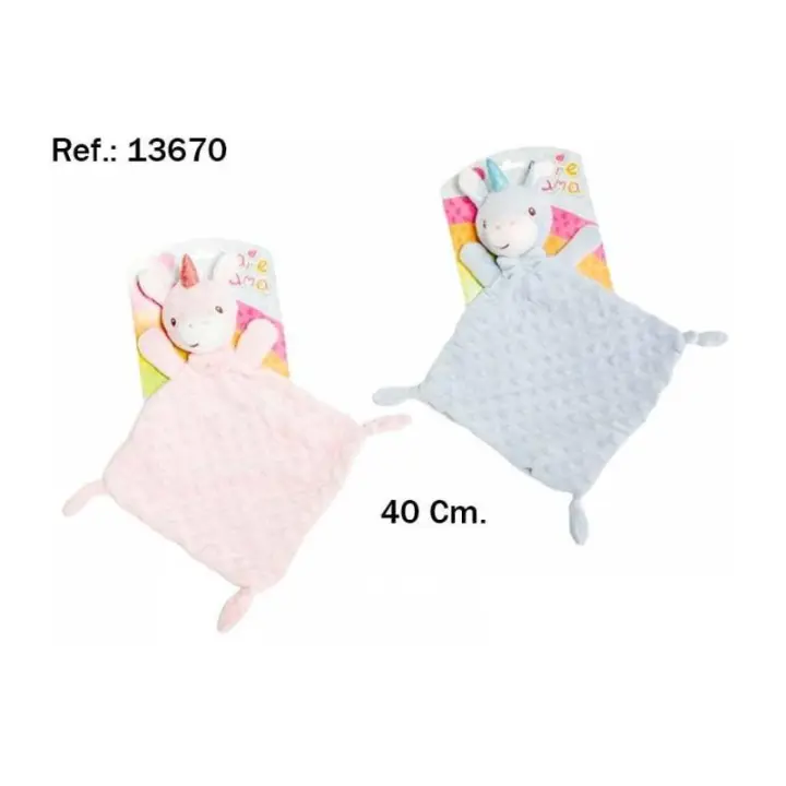 GASITA BEBE UNICORNIO 40 CM  ROSA O AZUL DE ARTESANIA BEATRIZ - 1