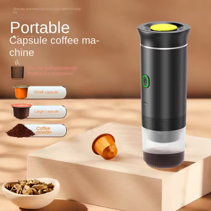 Cafetera Eléctrica Portátil con Función de Calentamiento, Carga USB, Diseño de Bomba, Adecuada para Camping, Senderismo y Aventura - 1