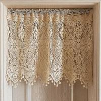 Cortinas De Encaje Cortas Vintage Pastoral Para Cocina Partition De Puerta Cortinas De Librería Y Armario Translúcidas Para Ventanas - details 3