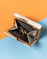 Cartera de piel para mujer 55287-BRS-4720 Plata - details 4