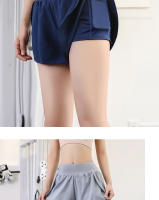 Shorts De Yoga Para Mujer Con Bolsillo Doble Capa De Tela Deportiva Fitness Running Entrenamiento En El Gimnasio - details 7