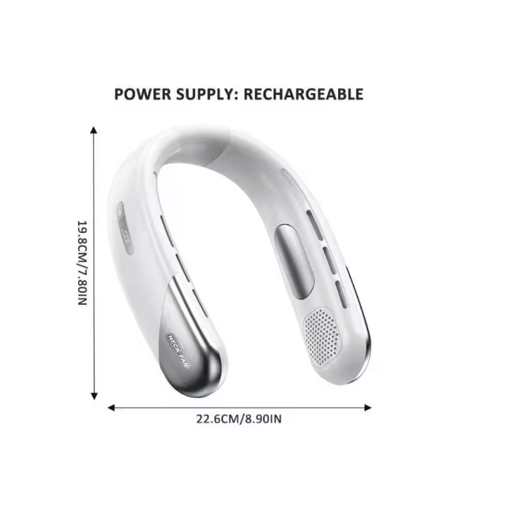 Ventilador de Cuello Portátil Sin Aspas, Manos Libres, Enfriador de Aire Acondicionado Personal, Perezoso, Recargable, Deportes Al Aire Libre, 3000 Mah - 1
