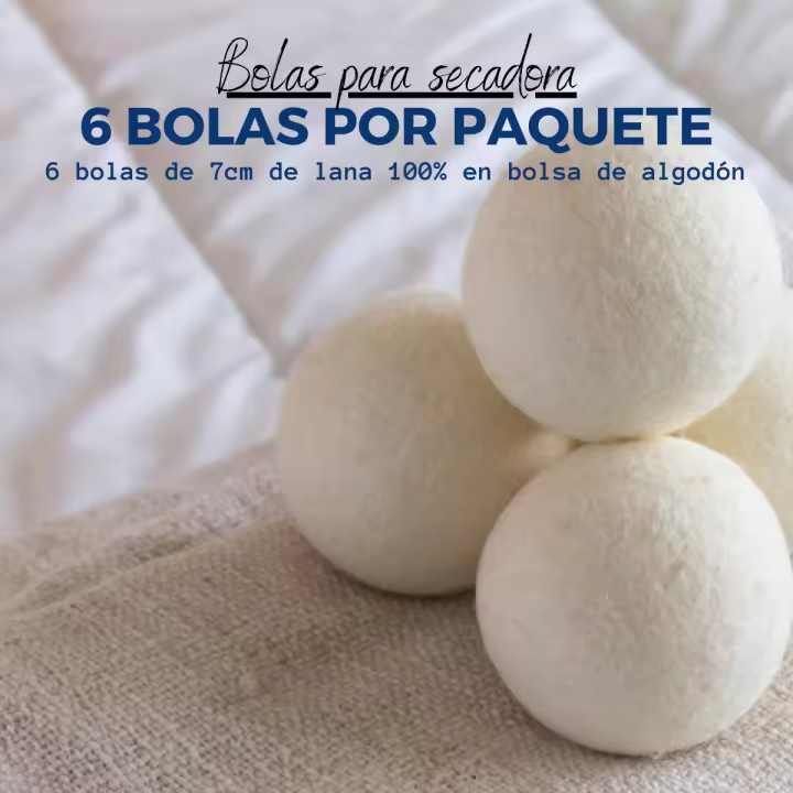 Bolas para Secadora de Ropa, 6 Piezas Bolas De Secado 7 cm, reducen el tiempo de secado, de Lanovenanube - 1