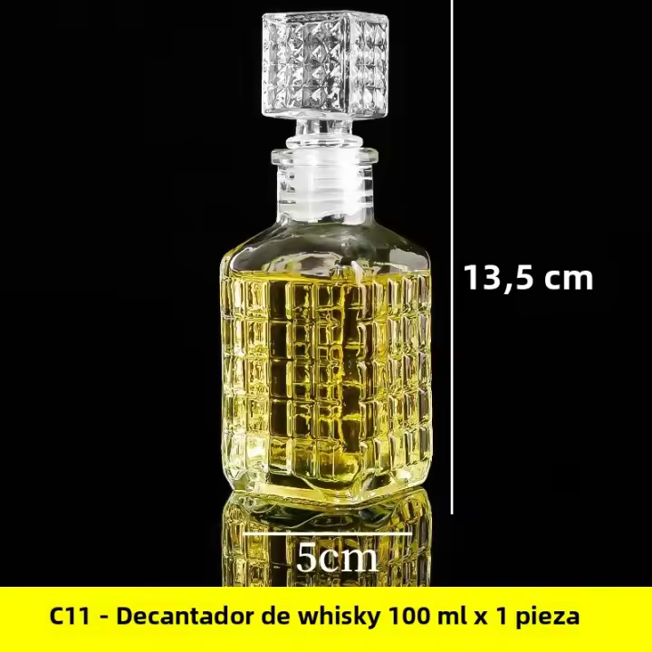 Botella De Vino Pequeña De Vidrio Transparente Alta Calidad 50/100ml Dispensador De Whiski Mini Creativo Botella Roja - 1