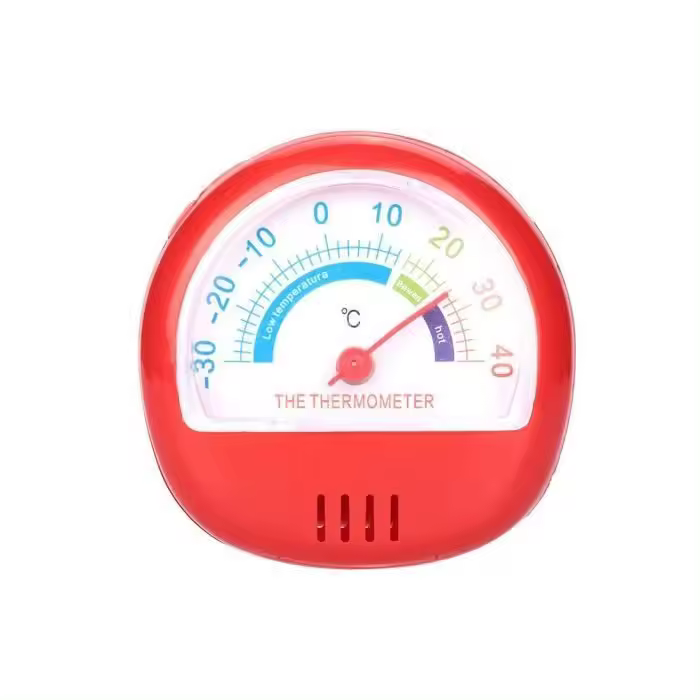 Termómetro mecánico rojo para frigorífico y congelador con esfera grande - 1