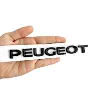 Banner - Emblema adhesivo de letras compatible con Peugeot negro brillo 164 mm