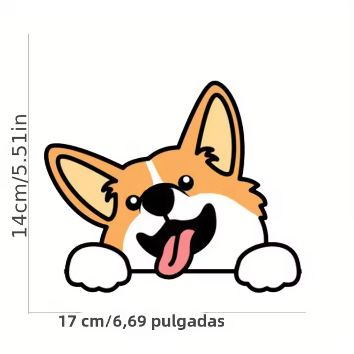Pegatina De Coche Grande De Corgi Lindo Impermeable Decoración Para Ventanas Y Paredes 3D Personalizable Material PVC - 1