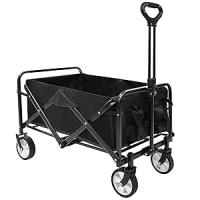 Carro de Mano Plegable con Ruedas | Carrito Multiusos Ideal Playa, Compra, Jardín o Camping | Carga hasta 60kg | Asa Ajustable | Auxiliar | Transporte Todoterreno de Herramientas o Juguetes - details 1