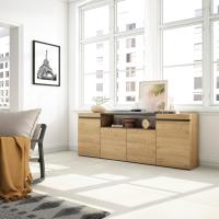 Skraut Home - Mueble Aparador en melamina de alta calidad - Veteado de madera - Tacto poroso - Estilo Moderno Elegante - 203x35x75cm - details 0