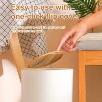 Cesta De Basura Ecológica De Madera Con Cubierta De Presión Para Cocina Baño Y Toilette Contenedor De Basura De Plástico Rectangular Herramientas De Limpieza Del Hogar - details 9