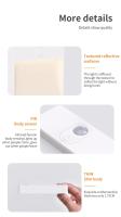 Lámpara Nocturna LED Con Sensor De Movimiento Multicolor Recargable Por USB Para Armario Cocina Escaleras Iluminación De Ambiente - details 10