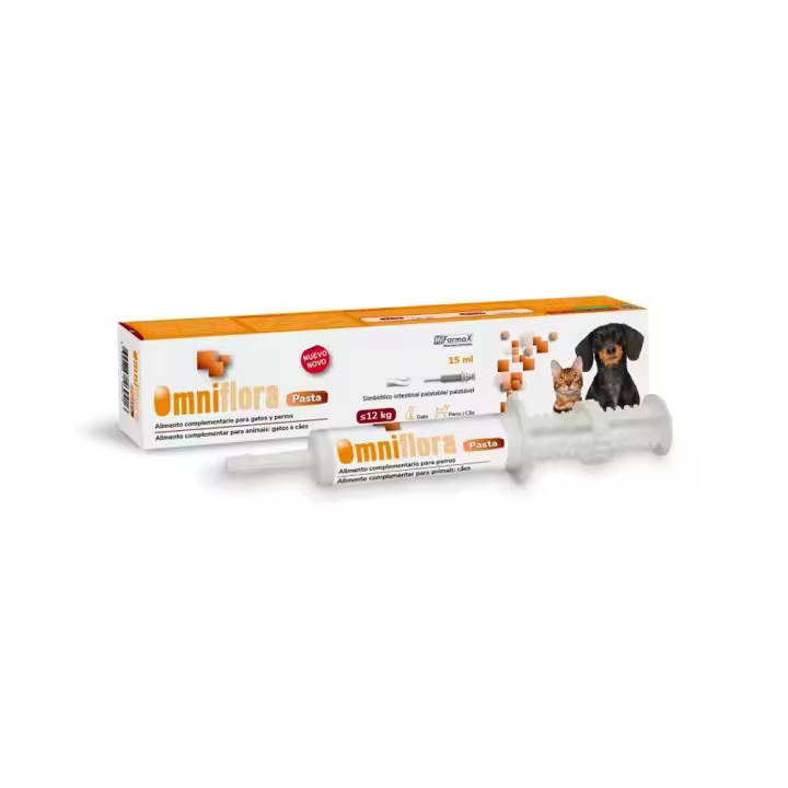 OMNIFLORA pasta 15 ml contribuye al bienestar digestivo de perros y gatos Hifarmax - 1