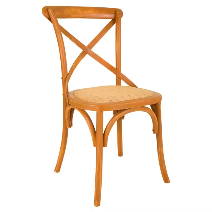 WANDERLUST DECO Silla de madera y asiento de ratán marrón 44x42x46/88h cm - 1
