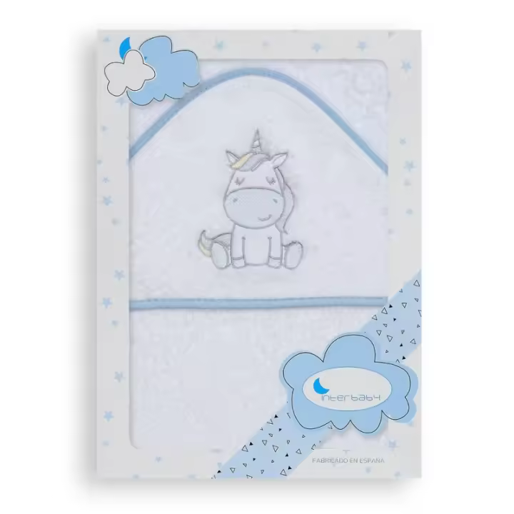 Capa de baño Blanco Azul 1x1 Unicornio - 1