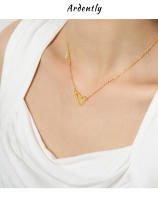 Encanto Joyería minimalista chapado en oro de acero inoxidable clásico Shell en forma de corazón collar de concha para mujer fiesta boda - details 2