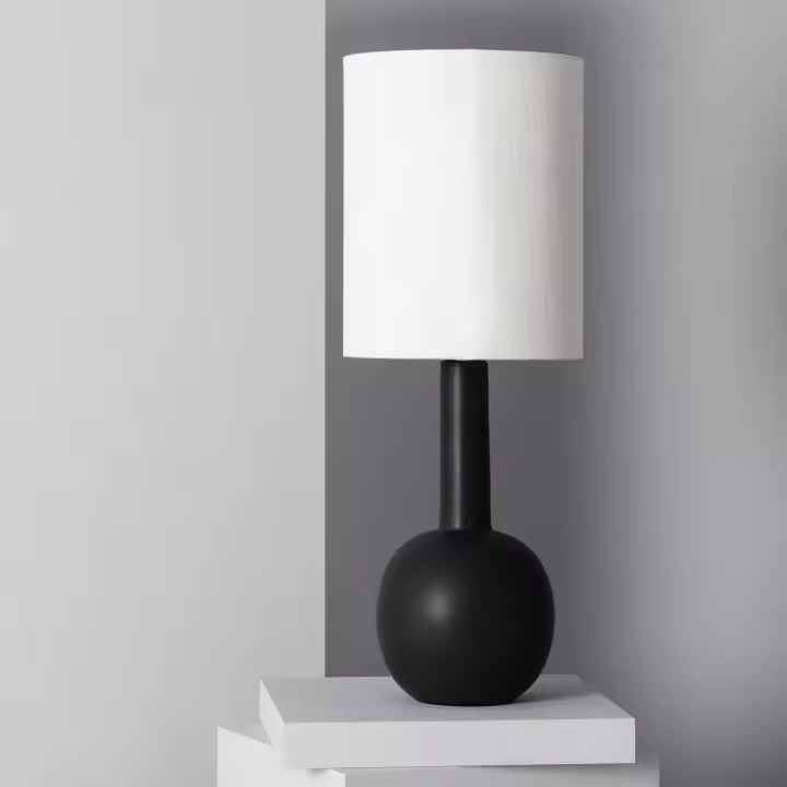 Ledkia Lámpara de Mesa de Porcelana Guldan Negro - 1