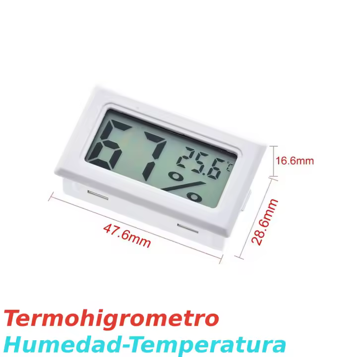 Termohigrometro termometro higrometro digital temperatura y humedad  Blanco - 1