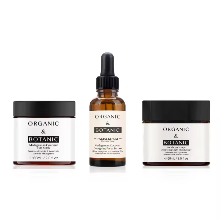 Dr Botanicals Sérum de Coco de Madagascar + Mascarilla + Crema Hidratante de Noche Naranja Mandarina - 1