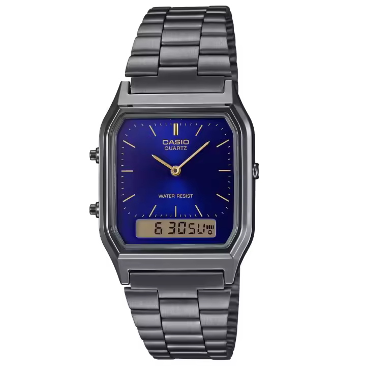 reloj Casio VINTAGE EDGY AQ-230GG-2A unisex dial analógico y digital Hora dual - alarma - 1