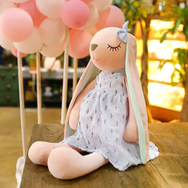 Muñeco De Peluche Conejo Lindo De 45CM/18 Pulgadas Juguete Para Bebés Muñeco De Algodón PP Suave Para Niños Y Niñas - 1