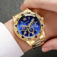 Reloj De Negocios Para Hombre Moda Lujo Dial Grande 2PCS Reloj De Cuarzo Sin Caja Material De Correa Aluminio Marcadores Arábigos Estilo Casual - details 4