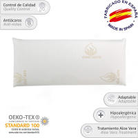 various-Almohada viscoelástica,núcleo 100% Viscoelástico, Tejido de Aloe Vera, Funda con Cremallera,Anticácaros, Anti bacterias, Termorregulable y Ergonómica. Libera la presión Cervical,Varios Tamaños - details 2