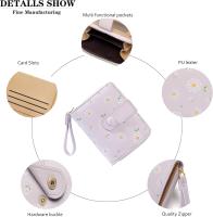 Cartera para Mujer, Modern Y elegant with estampado de margaritas, Monedero with Cremallera exterior, tarjetero y Ventana para Identificación. - details 2
