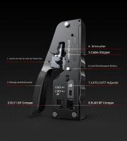 AMPCOM Herramienta De Crimpado RJ45 CAT7 Para Conectores Pass through RJ11 RJ45 CAT6 CAT5E Con Cortador De Alambre Y Plugs Modulares - details 2