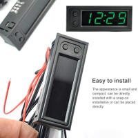 Reloj Digital LED 3 En 1 Para Coche Medidor De Temperatura Y Voltaje Voltímetro Luminoso Accesorios Electrónicos Para Automóviles - details 4