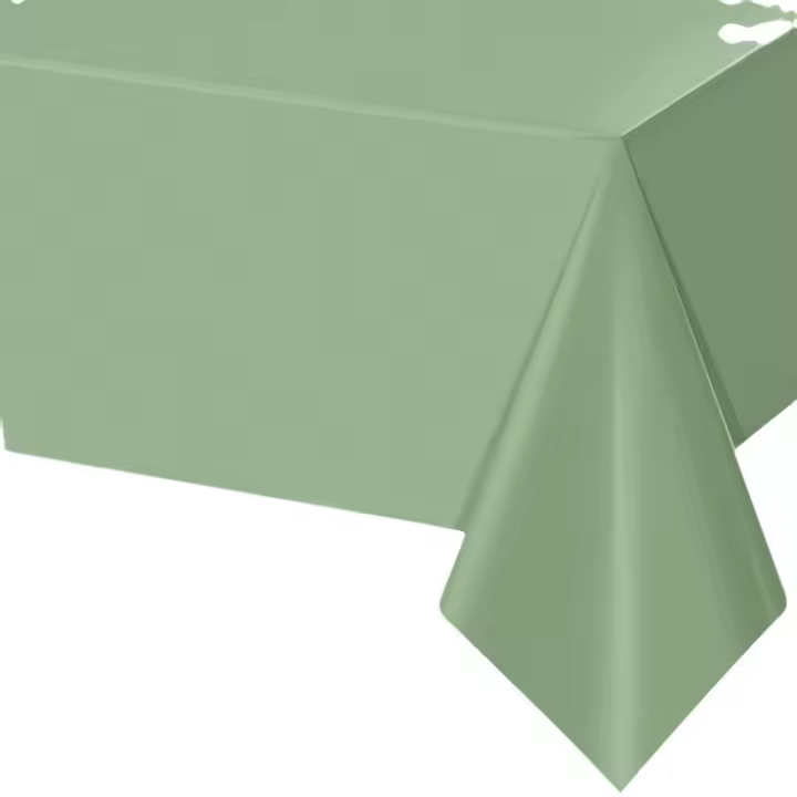 Mantel Rectangular De Plástico Impermeable Y Antigrasa Verde Pasto Para Decoración De Cumpleaños Y Bodas 1 Pieza - 1