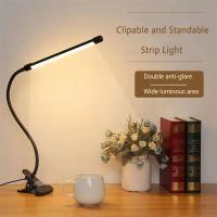 Lámpara De Escritorio LED De Clip Para Estudiantes Dormitorio Y Habitación Protección Ocular Pequeña Lámpara De Lectura Nocturna Negra - details 0